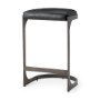 69268 - Tyson 17L x 18W x 28H Black Leather W/ Metal Frame Counter Stool