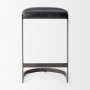 69268 - Tyson 17L x 18W x 28H Black Leather W/ Metal Frame Counter Stool