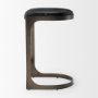 69268 - Tyson 17L x 18W x 28H Black Leather W/ Metal Frame Counter Stool