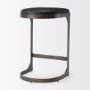 69268 - Tyson 17L x 18W x 28H Black Leather W/ Metal Frame Counter Stool