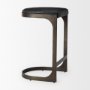 69268 - Tyson 17L x 18W x 28H Black Leather W/ Metal Frame Counter Stool