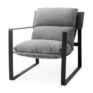 Guilia Castlerock Gray With Metal Frame Sling Accent Chair