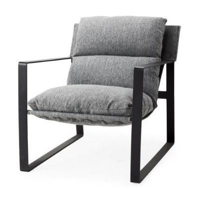 69002 - Guilia Castlerock Gray With Metal Frame Sling Accent Chair