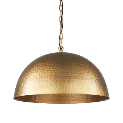 70100 - Karina 24" Round Brass-tone Hammered Metal Dome  Pendant Light