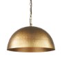 70100 - Karina 24" Round Brass-tone Hammered Metal Dome  Pendant Light
