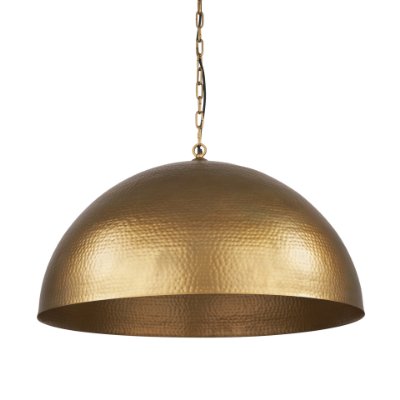 70101 - Karina 36" Round Brass-tone Hammered Metal Dome Pendant Light