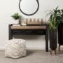 67586 - Tapir Beige Cotton Argyle Pattern Square Pouf 