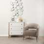 69758 - Savannah White Fir Veneer w/ Gold Metal 3-Drawer Accent Cabinet