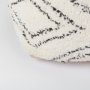 67586 - Tapir Beige Cotton Argyle Pattern Square Pouf 