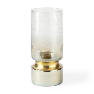 67946 - Adriatic I Small Brushed Gold Metal Glass Vase