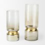 67946 - Adriatic I Small Brushed Gold Metal Glass Vase