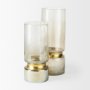 67946 - Adriatic I Small Brushed Gold Metal Glass Vase