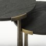 69728 - Atticus Black Wood and Antiqued Gold Metal Nesting Accent Tables (Set of 2)
