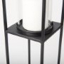 69849 - Cindy Set of 2 Matte Black Metal and Hurricane Glass Pillar Tabletop Candle Holders
