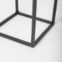 69849 - Cindy Set of 2 Matte Black Metal and Hurricane Glass Pillar Tabletop Candle Holders