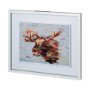 12730 - Fractal Moose by Altamura a Hand Embellished Textured Framed Art Print Matted under Glass