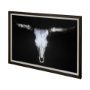 12821 - Cow Skull by PH Burchett a Hand Embellished Textured Framed Art Print Matted under Glass