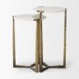69730 - Atticus Marble and Antiqued Gold Metal Nesting Accent Tables (Set of 2)