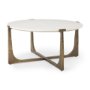 69731-AB - Atticus Marble and Antiqued Gold Metal Coffee Table