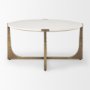 69731-AB - Atticus Marble and Antiqued Gold Metal Coffee Table