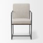 69970 - Stamford Beige Upholstered Seat w/ Wood Back, Black Metal Frame Dining Chair w/ Arms
