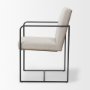 69970 - Stamford Beige Upholstered Seat w/ Wood Back, Black Metal Frame Dining Chair w/ Arms