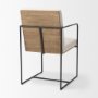 69970 - Stamford Beige Upholstered Seat w/ Wood Back, Black Metal Frame Dining Chair w/ Arms