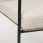 69970 - Stamford Beige Upholstered Seat w/ Wood Back, Black Metal Frame Dining Chair w/ Arms