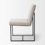 69971 - Stamford Beige Upholstered Seat w/ Wood Back, Black Metal Frame Dining Chair