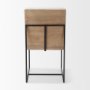 69971 - Stamford Beige Upholstered Seat w/ Wood Back, Black Metal Frame Dining Chair