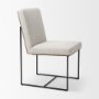 69971 - Stamford Beige Upholstered Seat w/ Wood Back, Black Metal Frame Dining Chair