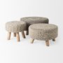 69511 - Bina 19.0L x 19.0W x 15.0H Taupe 4 Legged Wool Stool