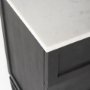 69201-AB - Divina Black-Brown Wood w/ White Marble Top and Black Metal Base Accent Cabinet