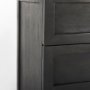 69201-AB - Divina Black-Brown Wood w/ White Marble Top and Black Metal Base Accent Cabinet