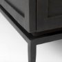 69201-AB - Divina Black-Brown Wood w/ White Marble Top and Black Metal Base Accent Cabinet