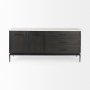 69208-AB - Divina Black-Brown Wood w/ White Marble Top and Black Metal Base Sideboard