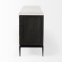 69208-AB - Divina Black-Brown Wood w/ White Marble Top and Black Metal Base Sideboard