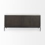 69208-AB - Divina Black-Brown Wood w/ White Marble Top and Black Metal Base Sideboard