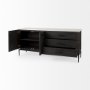 69208-AB - Divina Black-Brown Wood w/ White Marble Top and Black Metal Base Sideboard