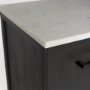 69208-AB - Divina Black-Brown Wood w/ White Marble Top and Black Metal Base Sideboard
