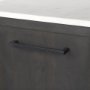 69208-AB - Divina Black-Brown Wood w/ White Marble Top and Black Metal Base Sideboard