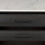 69208-AB - Divina Black-Brown Wood w/ White Marble Top and Black Metal Base Sideboard