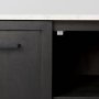 69208-AB - Divina Black-Brown Wood w/ White Marble Top and Black Metal Base Sideboard