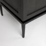 69208-AB - Divina Black-Brown Wood w/ White Marble Top and Black Metal Base Sideboard