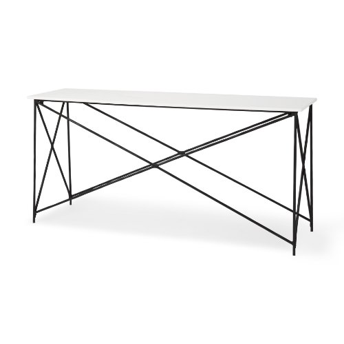 69248-AB - Lorlei Marble Top w/ Gray Iron Base Console Table