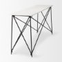 69248-AB - Lorlei Marble Top w/ Gray Iron Base Console Table