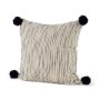 70063 - Krystal 18 x 18 Cream/Black Pom Pom Pillow Cover