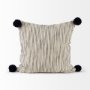 70063 - Krystal 18 x 18 Cream/Black Pom Pom Pillow Cover