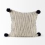 70063 - Krystal 18 x 18 Cream/Black Pom Pom Pillow Cover