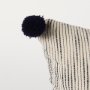 70063 - Krystal 18 x 18 Cream/Black Pom Pom Pillow Cover